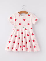 Back to School Apple Striped Sweet Girl Dress