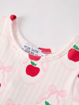 Back to School Apple Striped Sweet Girl Dress