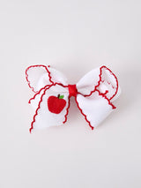 Back-to-school Apple Applique Girls Hairpin 4 Inches/6.25 inches