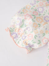 Spring Summer Cross Smocking Embroidery Colorful Dress