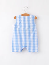 4th of july Flag Embroidery Smocking Boys Romper