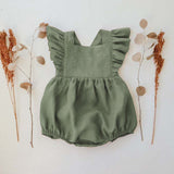 Three Little Tots Baby Cotton And Linen Summer Strap One Piece Suit, additional product photo