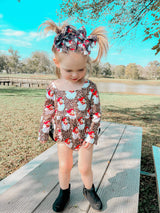 Leopard Santa ruffle romper