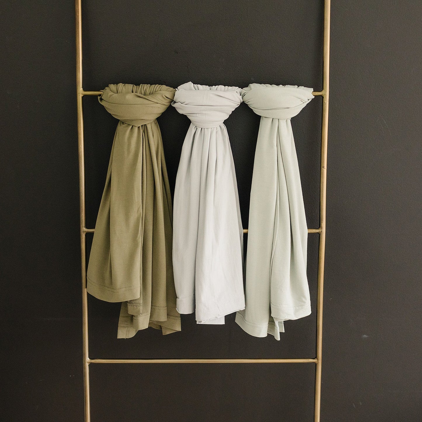 Three Little Tots Olive Bamboo Stretch Swaddle, fifth additional photo