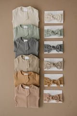 Three Little Tots Oatmeal Organic Cotton Ribbed Zipper, fifth additional photo