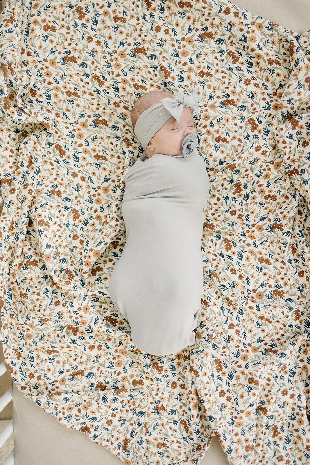 Three Little Tots Stone Bamboo Stretch Swaddle, additional product photo
