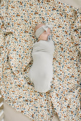 Three Little Tots Stone Bamboo Stretch Swaddle, additional product photo