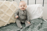 Three Little Tots Grey Organic Cotton Ribbed Zipper, additional view