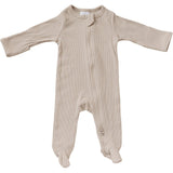 Three Little Tots Oatmeal Organic Cotton Ribbed Zipper