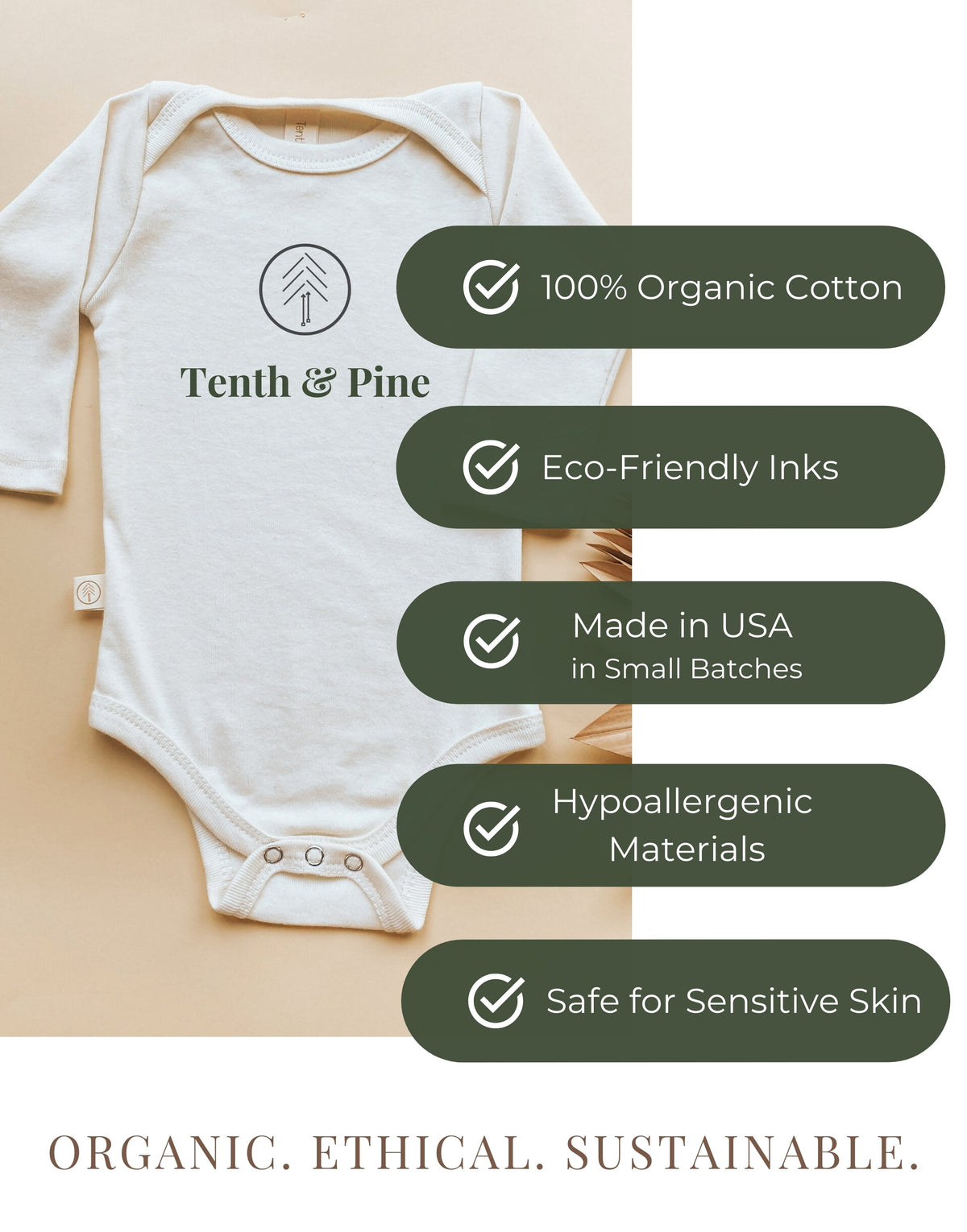 Three Little Tots Love Bug Organic Baby Bodysuit, fifth additional photo