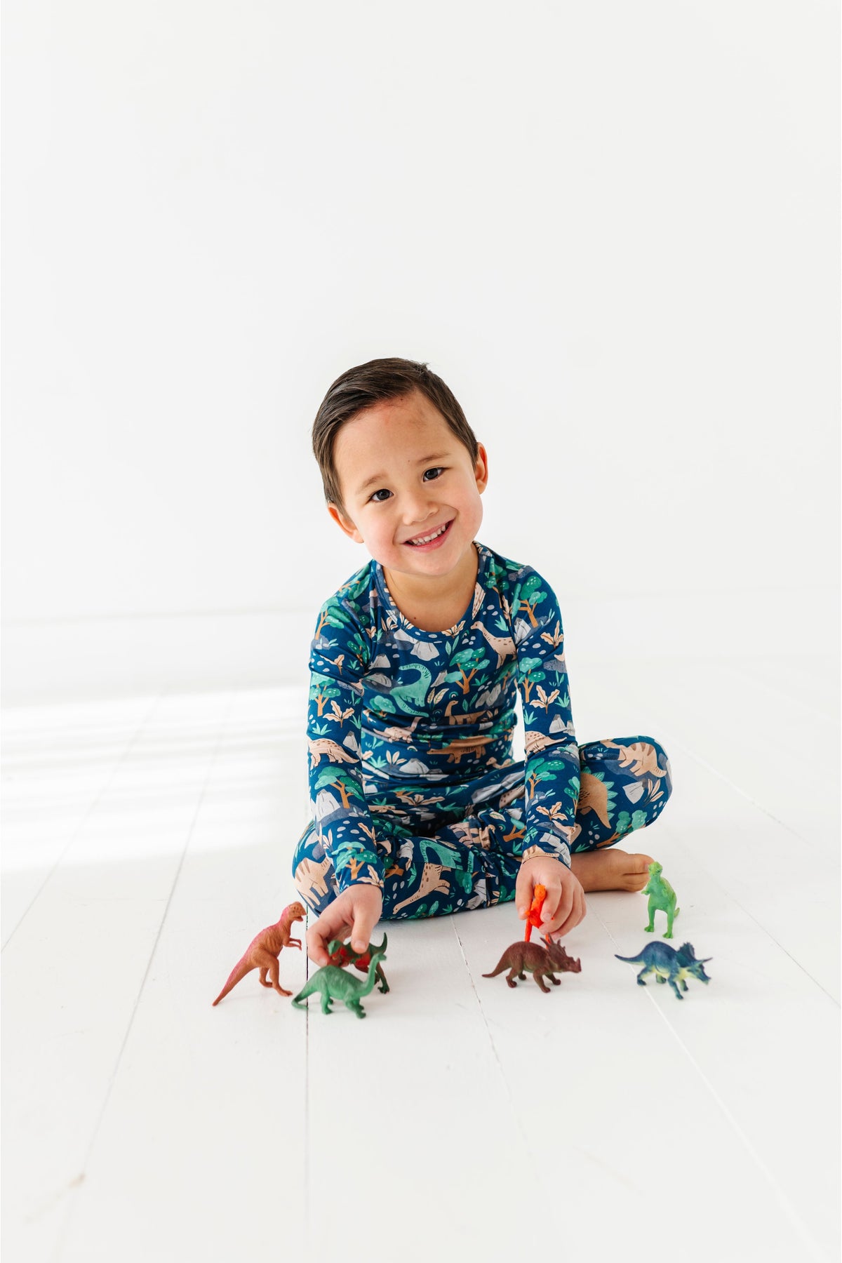 Three Little Tots Bamboo Pajama Set -Arlo Dino, alternate angle