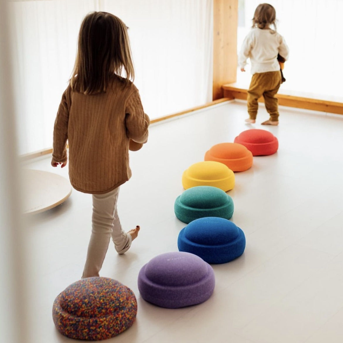 Three Little Tots Rainbow River Crossing Stone Children's Balance Training Puzzle Toy, additional product photo