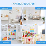 HOMCOM Kids Bookcase Multi-Shelf Book Rack with Mobile Drawer, White