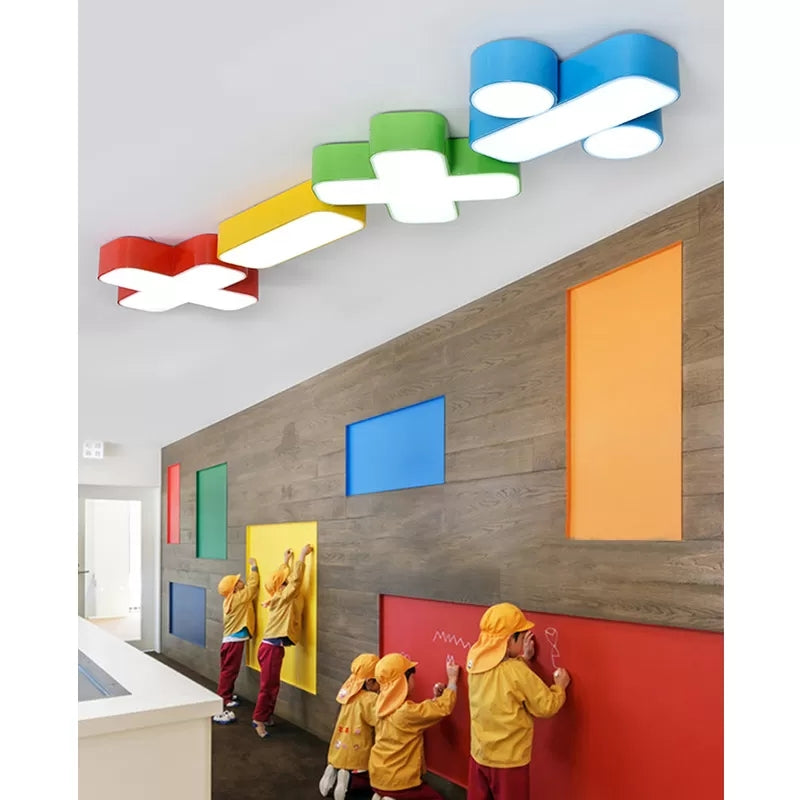Colorful Symbol Shade Ceiling Light - Fun LED Kids Fixture for Bedrooms and Playrooms