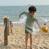 Three-color Striped Long Sleeve Sun Protection Quick-drying Summer Swimsuit