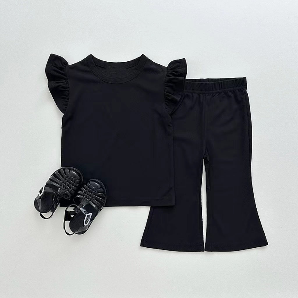 Three Little Tots Girls' Simple Cute Wild Suit Fashion, in Black