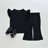 Three Little Tots Girls' Simple Cute Wild Suit Fashion, in Black