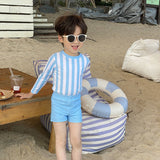 Three-color Striped Long Sleeve Sun Protection Quick-drying Summer Swimsuit