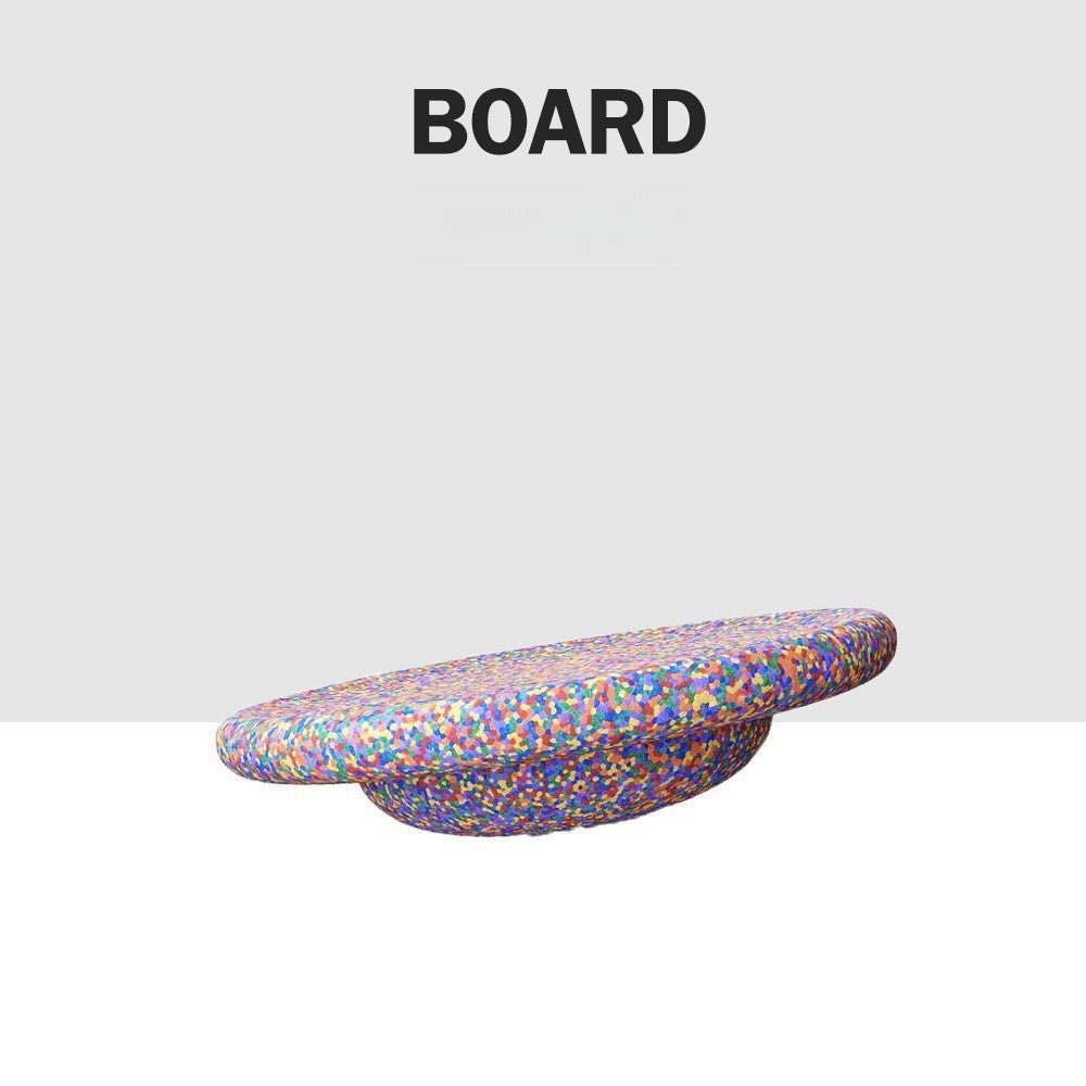 Three Little Tots Rainbow River Crossing Stone Children's Balance Training Puzzle Toy, in Wood Surf Balance Board
