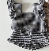 Girls' Ear Edge Short Sleeve Set