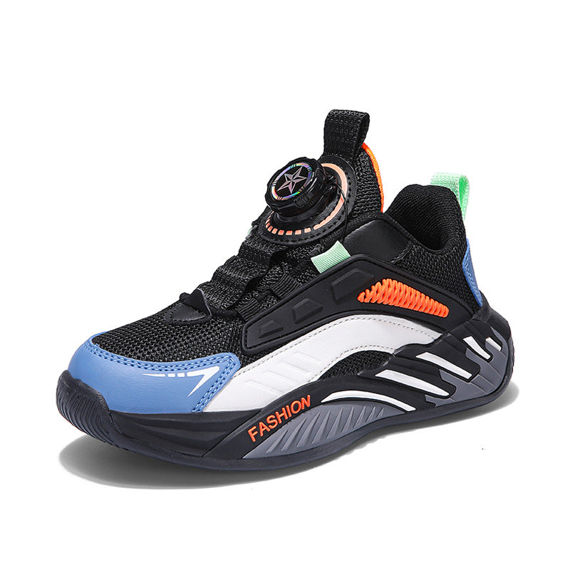 Non-Slip Soft-Soled Running Sneakers With Rotating Buckles For Older And Teenage Kids