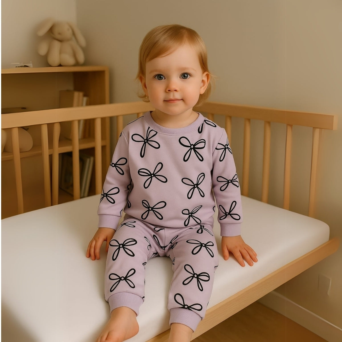 Three Little Tots Lilac Bow Lounge Set