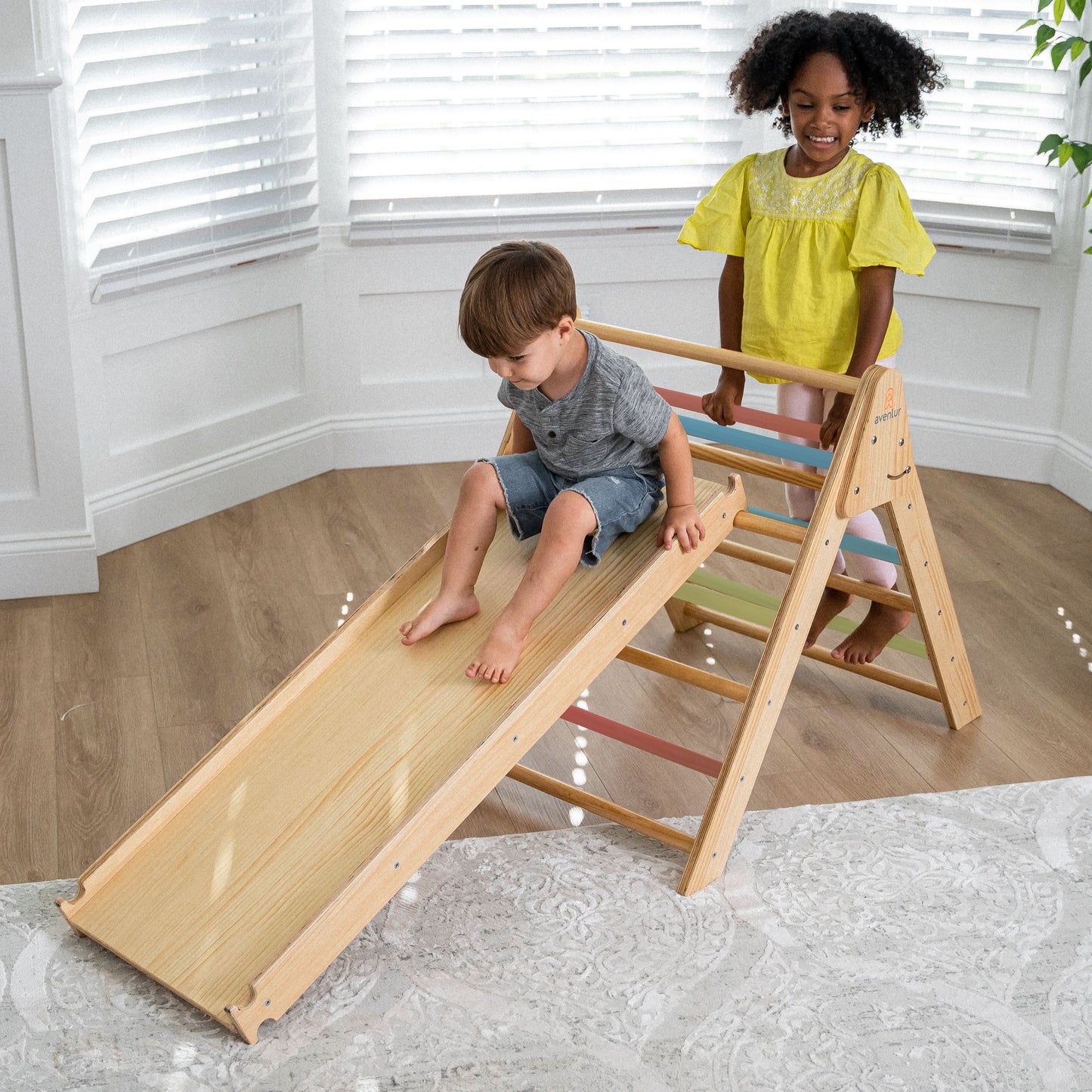 Three Little Tots Hazel Pikler Triangle Slide and Rocker Set, additional product photo