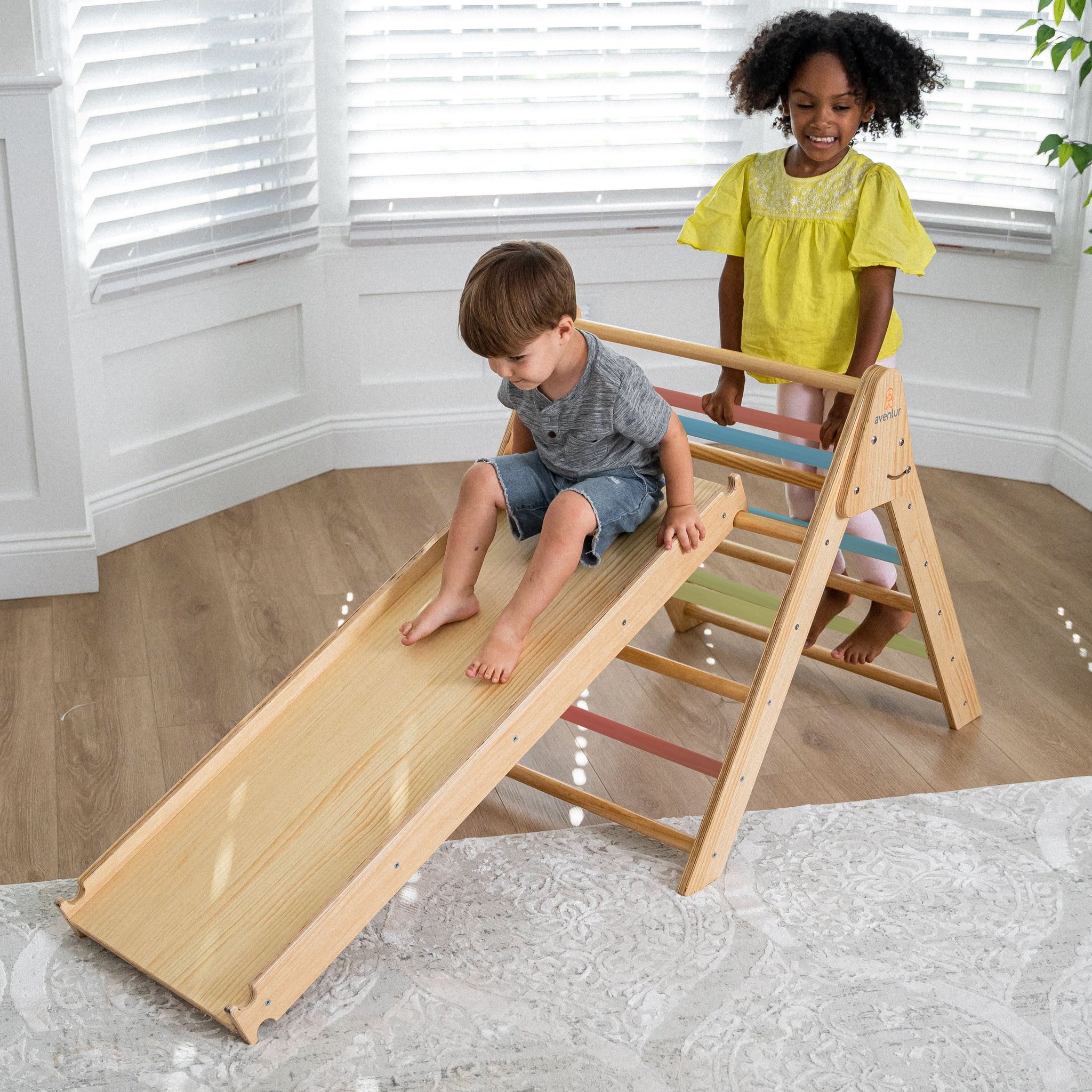 Three Little Tots Hazel Pikler Triangle Slide and Rocker Set, additional product photo