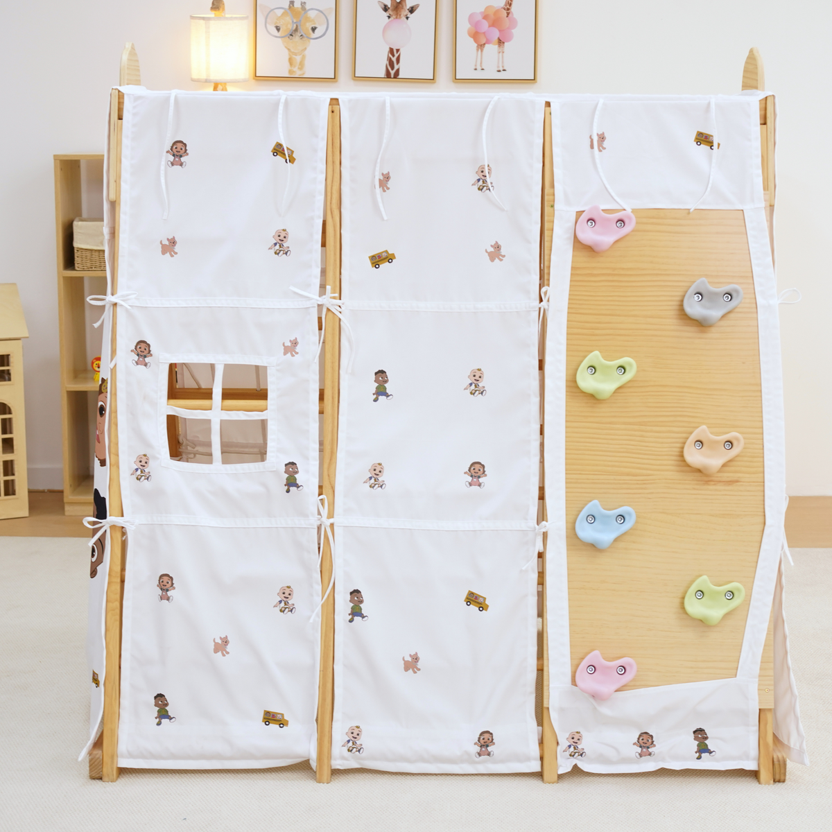 Three Little Tots Cocomelon Play Tent Cover Fits Avenlur Large Magnolia Climbing Playset Tent Only, alternate angle