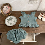 Girls Ruffle Summer Top and Bloomers Set