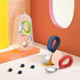 Three Little Tots Children's Stainless Steel Round Handle Fork And Spoon Set, additional product photo