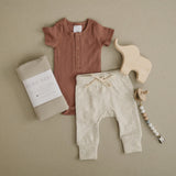 Dusty Rose Organic Cotton Ribbed Snap Bodysuit