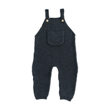 Charcoal Knit Pocket Overalls