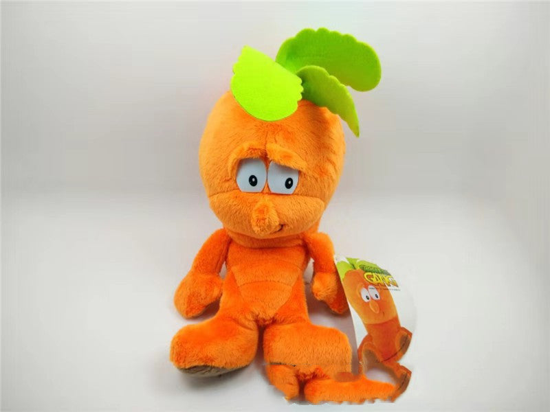 Three Little Tots Vegetables and Fruits Pumpkin and Watermelon Plush Toys, in Carrots