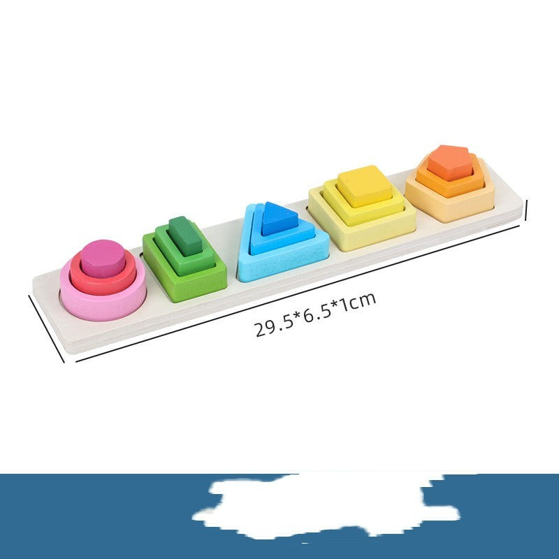 Three Little Tots Geometric Shape Five Sets Of Column Building Blocks Early Education Intellectual D, alternate angle
