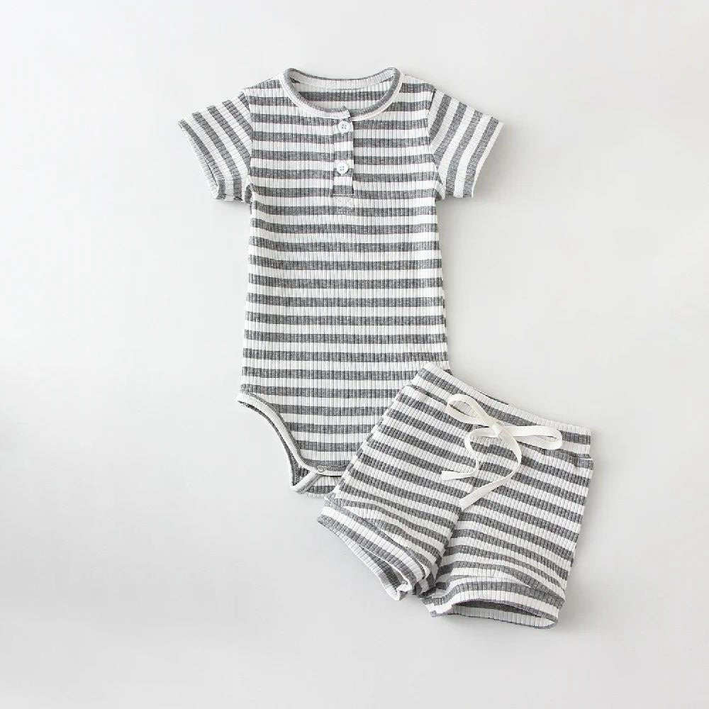 Neutral Onesie and Short Ribbed Set
