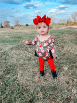 Leopard Santa ruffle romper