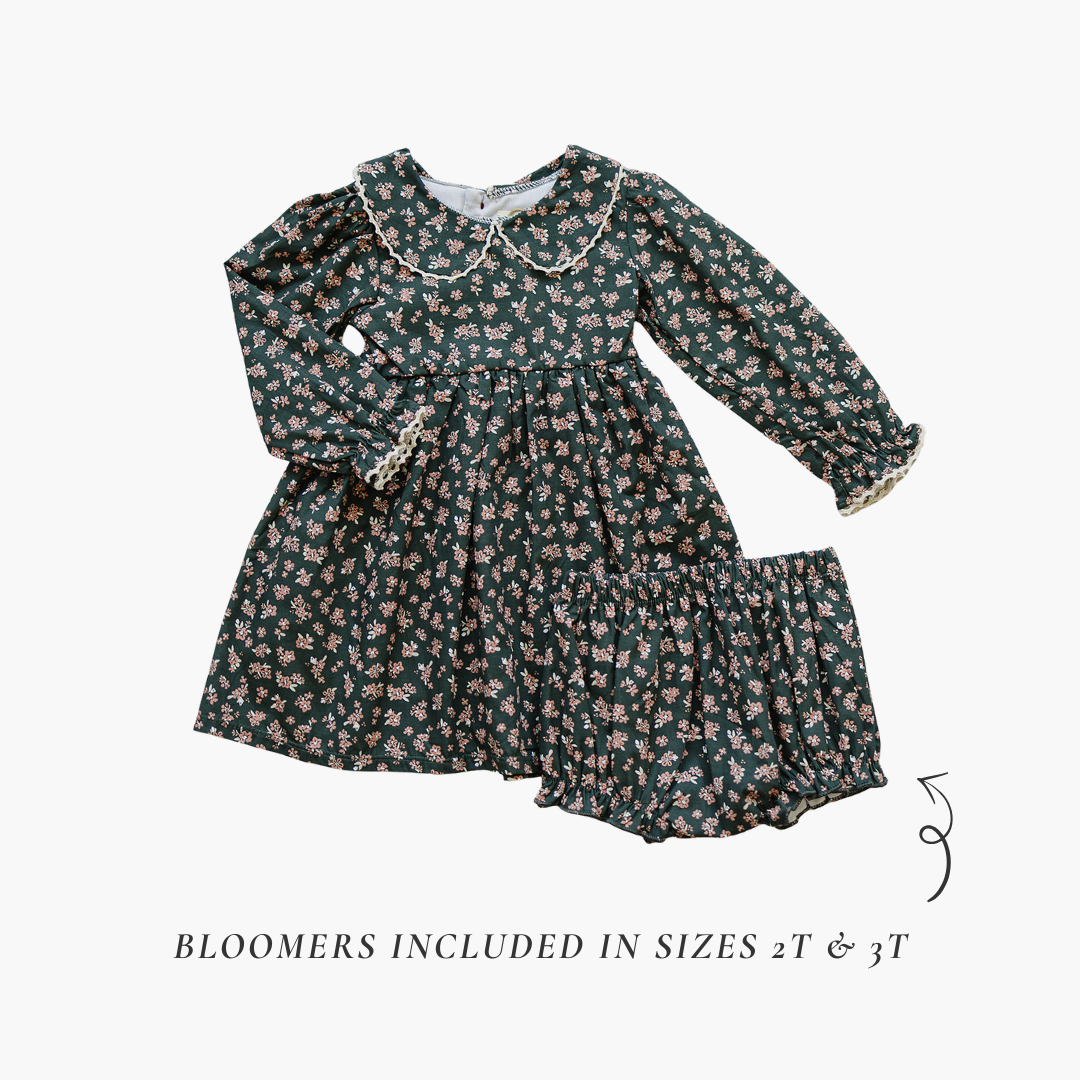 Three Little Tots Olive Bloom Dress, additional product photo