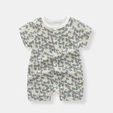 Three Little Tots Baby Thin Clothes Short Sleeve Baby Jumpsuits, in Birch Short Sleeve