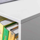HOMCOM 6-Cubby Kids Bookcase with Reading Nook and Cushion, Gray