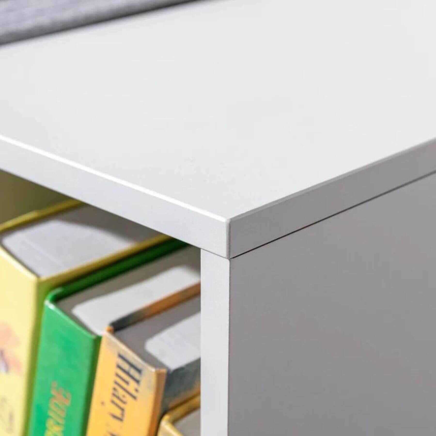 HOMCOM 6-Cubby Kids Bookcase with Reading Nook and Cushion, Gray