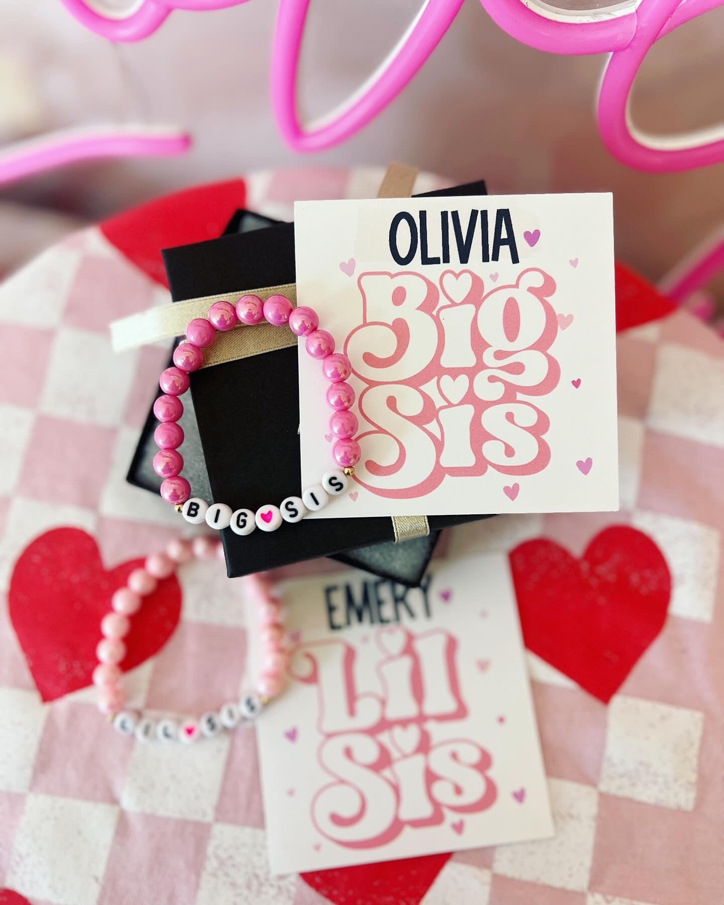 Big Sister Bracelet, new baby sister gift, gift from baby, big sis gift, Big sister, Bracelet, card, box & ribbon! Personalized card!