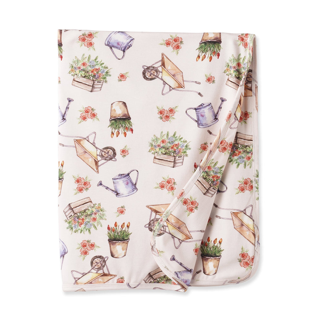 Petal Patch Stroller Blanket - Soft Bamboo Garden Throw