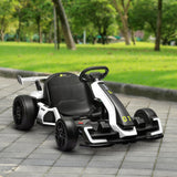 Aosom 24V 7.5 MPH Electric Go Kart with Adjustable Seat, Slow Start, White