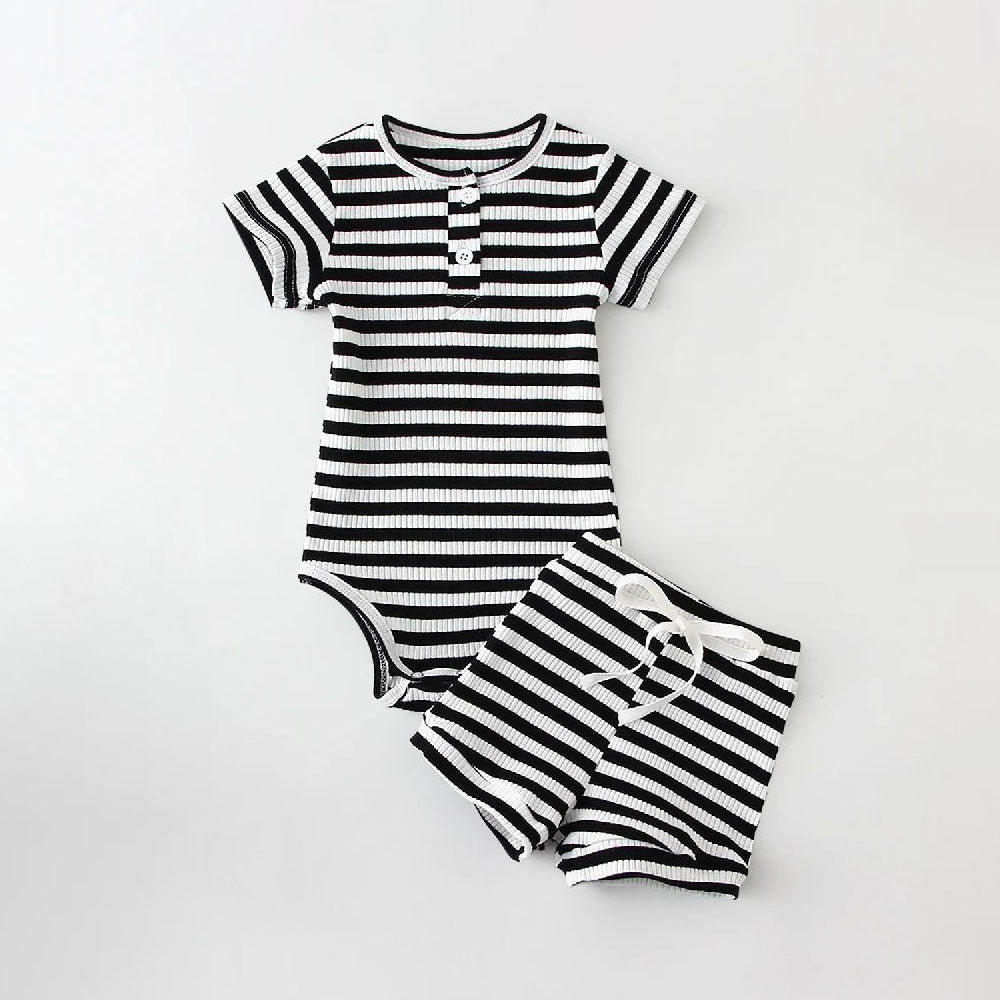 Neutral Onesie and Short Ribbed Set
