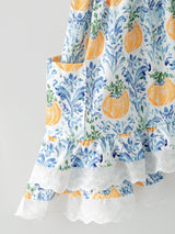 Fall Girls Pumpkin Patch Dress Lace Trim with Pockets