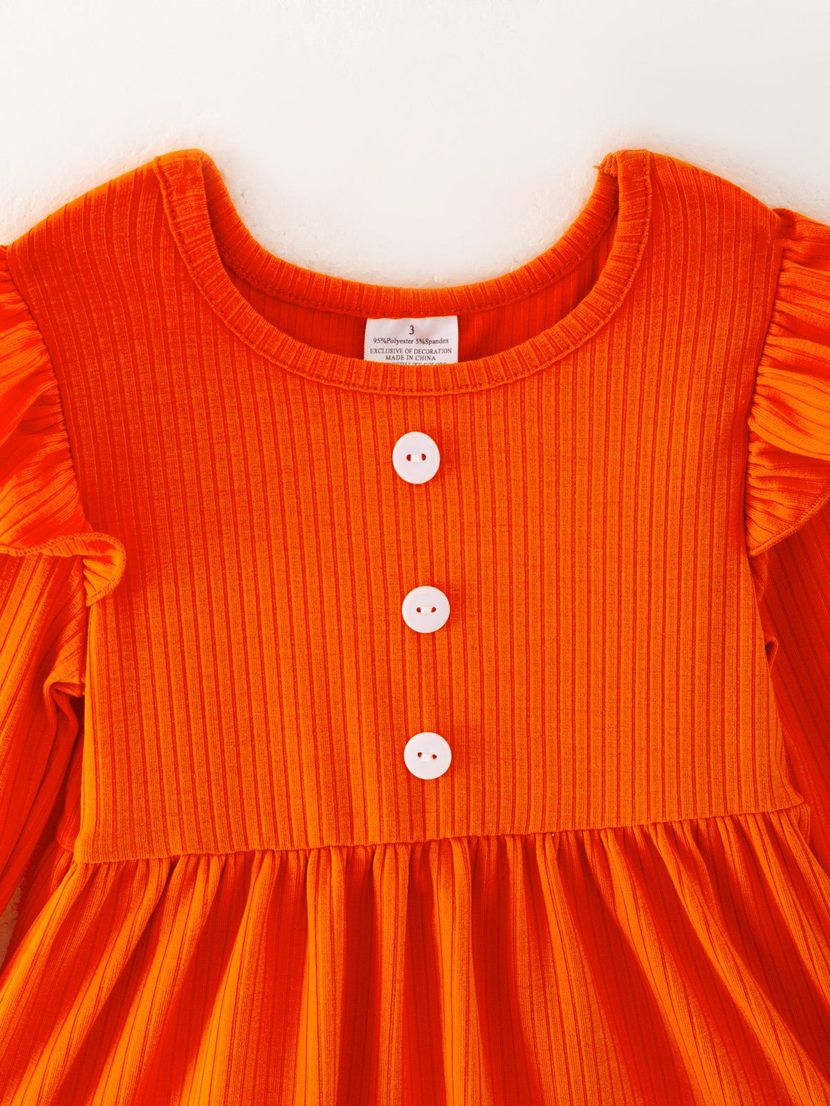 Three Little Tots Girls Fall Pumpkin Print Set, second additional photo