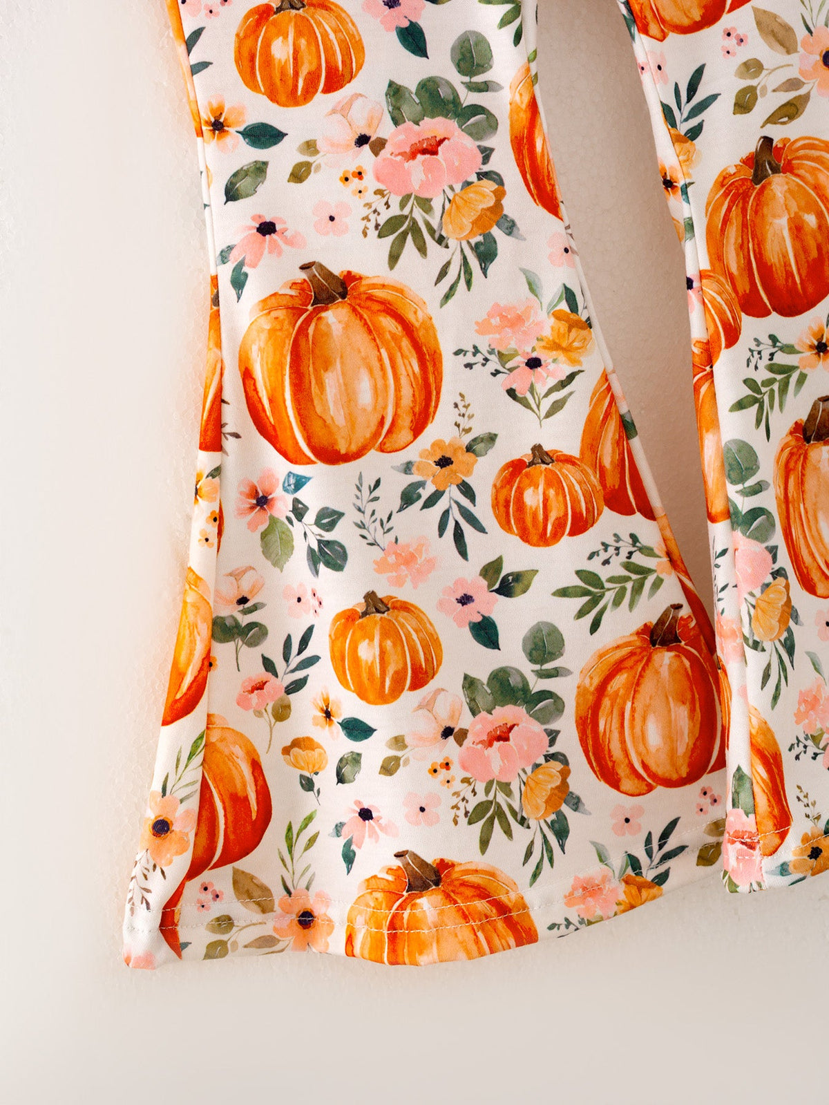 Three Little Tots Girls Fall Pumpkin Print Set, fourth additional photo