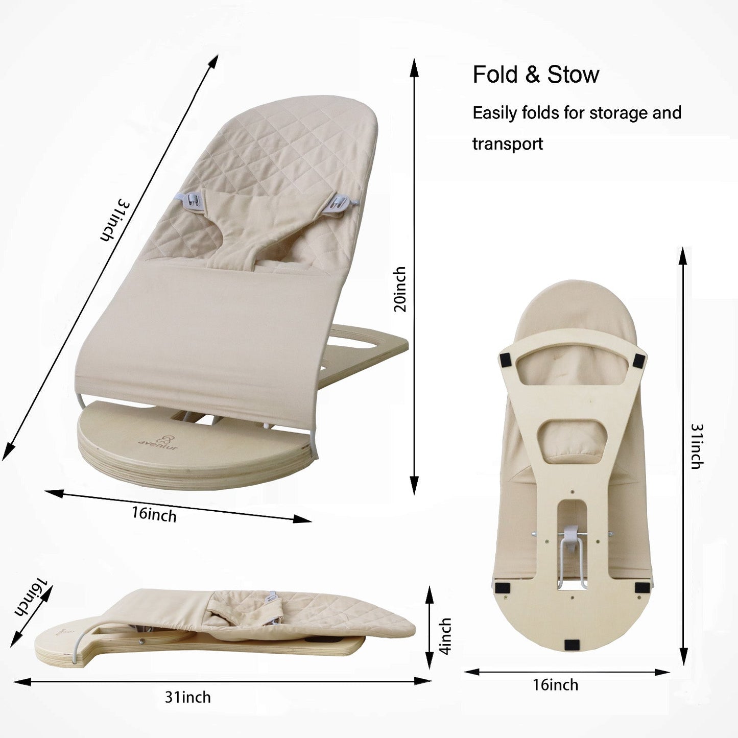 Three Little Tots Fir Baby Bouncer Foldable, additional view