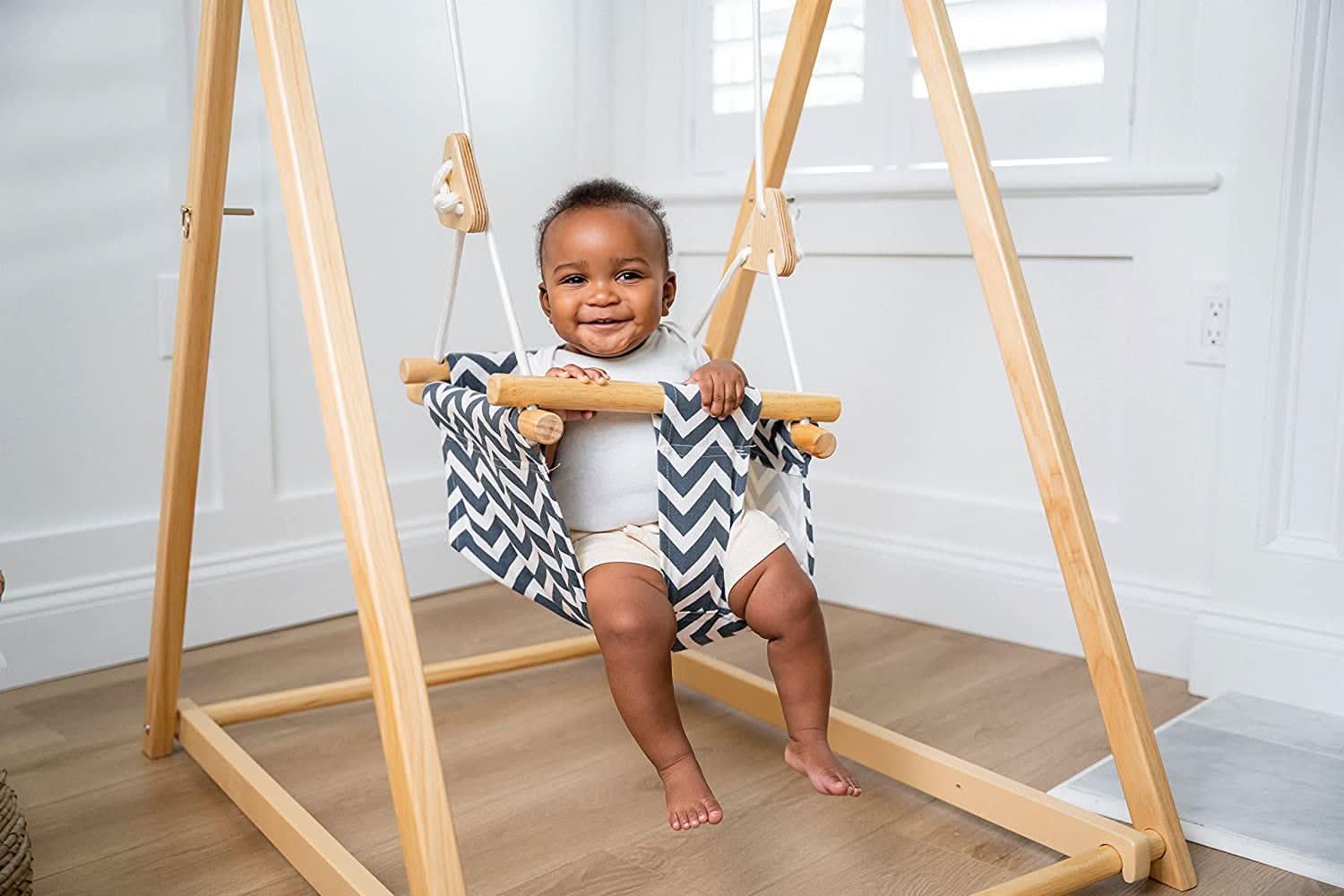 Three Little Tots Spruce Foldable Baby Swing - Blue Wave, fifth additional photo